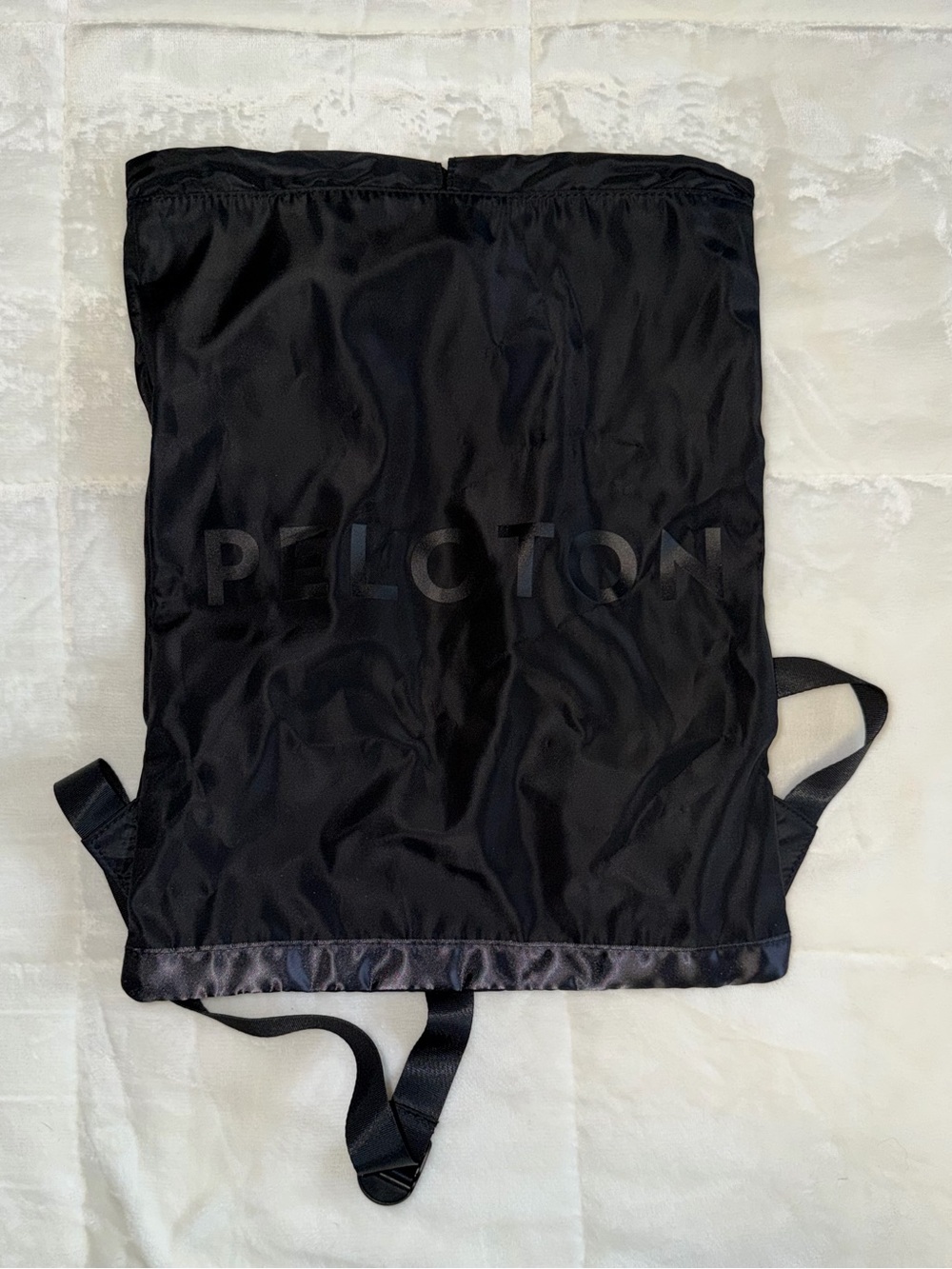 Peloton Black Logo Drawstring Backpack